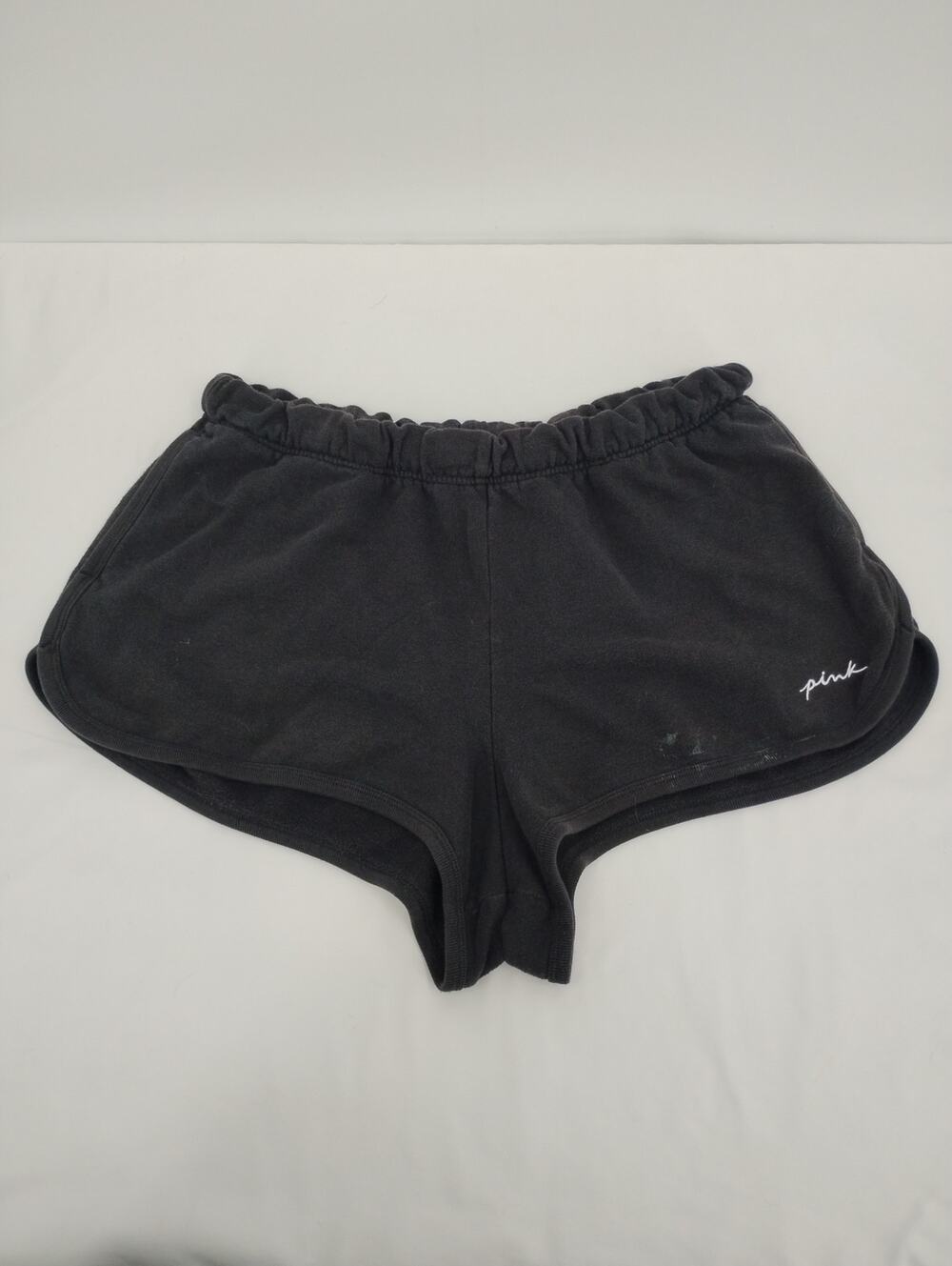 Pink Victoria's Secret Black Booty Shorts Loose Fit Elastic Waist Pockets XL